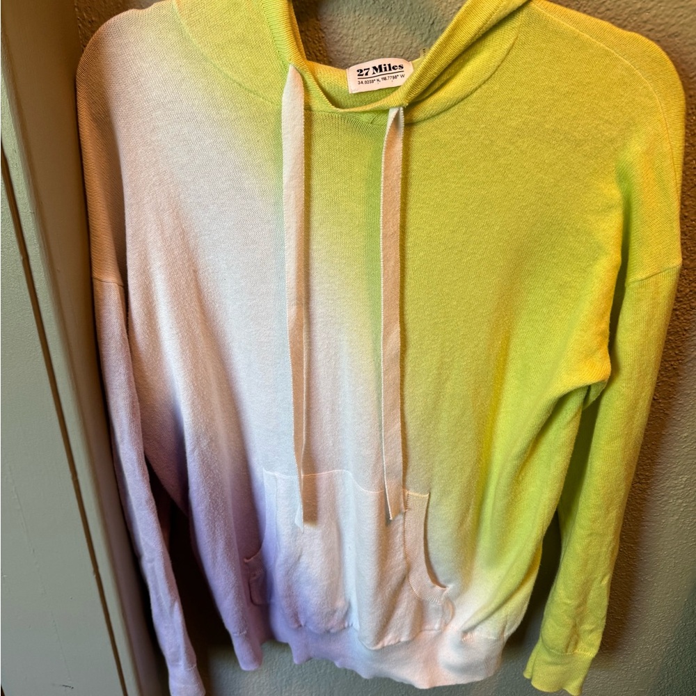 27 Miles Malibu Green and White Ombre Hoodie